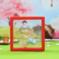 Tang Lady acrylic floating ornament, cute antique Chinese style desktop decoration gift. - Tang Dynasty Lady Series / Playing Konghou (1225-5)