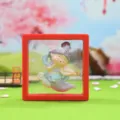 Chinese style flying celestial maiden acrylic 3d floating frame ornament home desktop decor - Tang Dynasty Lady Series / Playing Zither (1225-5)