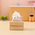 Niedliche beflockte Mini-Figur Cartoon Tier Desktop Dekoration für Zuhause Büro Auto - Beflockte Kleine Kuchentierfigur (3153) / bunt