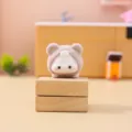 Beflockte Tier-Desktop-Figur, süßes Miniatur-Spielzeug für Heim-, Büro- und Autodekoration. - Beflockter Kleiner Bär (3153) / Braun