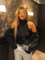 Γυναικείο φθινοπωρινό πλεκτό τοπ halter με μανίκια bolero και λευκό παντελόνι σετ. - Ένα μέγεθος / Σετ / Μαύρο