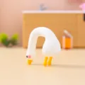 Süße weiße Ente Figur Tischdekoration, kreative Harz Tier Deko für Büro Schreibtisch Dekoration. - Ornament-Serie / Zuerst Auflegen Ente (3132) / Weiß