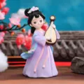Chinese ancient style beauty figurine resin pipa ornament home decor desktop display - Tang Dynasty Lady Series / Playing Zither (1081-3D/Oversized)