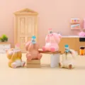 Süße Tier Harz Figuren Desktop Ornament Glücksdeko für Büro und Auto kreative Geschenke - Ornament-Serie / Komplettes Set mit 4 Tieren (2416) / 4er-Set / bunt