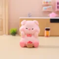 Niedliche rosa Schwein Kunstharz Figur Tisch Ornament, kreative glückliche Auto Deko Geschenk. - Obstkorb Schwein (2615-1) / Ernte Schwein (2615-1)