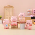 Süße rosa Schweinchen Miniatur Figuren Tisch Auto Dekoration Ornamente Set von vier Tieren. - Cranberry Schwein Set (2615-1) / 4er-Set / 4er-Set Cranberry Schweine (2615-1)
