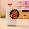 Niedliche Miniatur Bär Figur Spielzeug für Tischdekoration, kreatives Kunstharz Ornament. - Häschen Kühlschrankmagnet (3105) / Weiß
