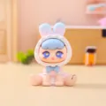 Süße Kaninchenohren Puppe Figur, blaue Haare pinker Hoodie Anime Spielzeug Dekor. - Ornament-Serie / Hasenohren Figur (1203-3) / bunt
