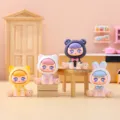 Süße Cartoon Tier Kapuze Desktop Actionfiguren Set, kreative Kunstharz Deko für Ihr Zuhause. - Ornament-Serie / Katzenohr-Tier-Serie Set (1203-3) / 4er-Set / bunt