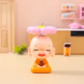 Niedliche Cartoon Mönch Figur Desktop Ornament Harz Zen Dekoration für Büro und Zuhause - Ornament-Serie / Mönch, der ein Gefäß hält (BJ27) / Rosa