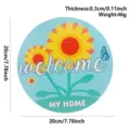 Rustic Wooden Welcome Hanging Sign Sunflower Wall Decor Summer Home Door Hanging Plaque - 20x20x0.3cm / Sunflower Style