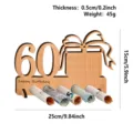 Wooden 60th birthday money holder gift display stand with cash slots and gift box shape. - 60th Happy Birthday Table Decoration