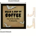 Halloween Holo Deko Schild Kaffeebar Geist Festival Atmosphäre Requisiten Tisch Ornament. - Dunkle-Nacht-Kaffee-Displayständer