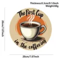 Vintage holz runde kaffeetasse schild untersetzer haus wanddekoration kunst design 20cm - 20*20*0.3cm / Deko-Schild aus Holz First Cup of Coffee