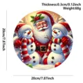 Christmas wooden door sign hanging pendant with cute Santa and snowman design 20cm - Two Snowmen and Old Man