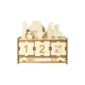 Wooden DIY puzzle perpetual calendar desktop decoration with cute penguin figures for home office. - Penguin Park Calendars