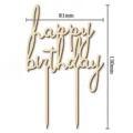 Wooden Happy Birthday Cake Topper Forest Style Party Decoration Dessert Table Insert Sign - Birthday Topper Style B