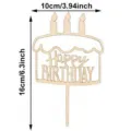 Wooden Birthday Cake Topper with Candles 10x16cm Wooden Birthday Party Decoration Prop - Birthday Topper Style D