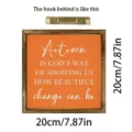 Herbst Holz Wand Schild dekorative Hängetafel orange inspirierende Zitate Heimdekor 20cm - Herbst Slogan Stil / 20x20x1cm