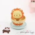 Cute lion figurine in cup resin ornament desktop car cake decoration toy gifts 1pc - Style B-Lion