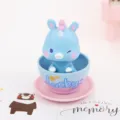 Cute Unicorn Rabbit Car Ornament Desktop Resin Toy Cute Cup Figurine Gift Decoration - Style C-Unicorn