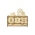 Wooden DIY calendar desk ornament, amusement park theme perpetual calendar with cute animal decor. - Amusement Park Calendars