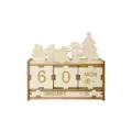 Wooden DIY Christmas perpetual desk calendar decoration with interactive date blocks. - Christmas Calendars A
