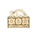 Wooden DIY perpetual calendar desk decoration with Christmas snowman theme and date display. - Frost Park Calendars