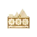 Wooden DIY perpetual calendar desk decoration with mountain animal blocks and date numbers. - Ranch Calendars