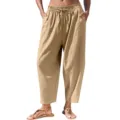 Detailweergave van een casual damesbroek in khaki met elastische tailleband en handige steekzakken. - S / Bottoms / Khaki