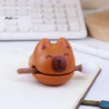 Capybara wooden fish decompression toy funny cute desktop ornament gift for friends - Squinting Capybara Style (BB2664)