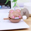 Cute brown bear wooden fish decompression toy office desk stress relief percussion instrument - Bear Style (BB2598B)