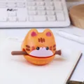 Cute orange cat wooden fish decompress toy cute desktop ornament student birthday gift - Exam Success Orange Cat (BB2685)