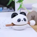 Cute panda wood fish decompression desktop ornament, creative stress relief toy gift. - Panda Style (BB2599)