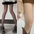 Collants strass étoile Y2K pour femme, bas transparents scintillants, noirs et chair. - Taille unique / Lot de 2 / Noir et Couleur Chair