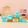 Niedliche blaue Arbeitskatzen Miniatur Figuren Tischdeko kreatives Deko Geschenk. - Lustiges Arbeiter-Katzen-Set (2323) / 4er-Set