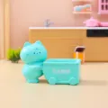Süße blaue Katze Figur Schiebe-Wagen Ornament, kreative Desktop Dekoration für Zuhause Büro Geschenk. - Bauarbeiter-Aufbewahrungsbox (2323)