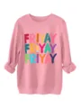 Sweat-shirt thermique rose pour femme, pull molletonné confortable avec imprimé coloré friyay. - S / Hauts / Pêche