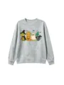 Kids cute Halloween dinosaur print long sleeve crewneck grey sweatshirt detailed view - Tops / 120cm / Light Gray