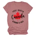 Damen Kurzarm T-Shirt lässiges mauvefarbenes Oberteil Ahornblatt Grafik Shirt bequeme Sommerkleidung - S / Oberteile / Roségold (Schwarze Buchstaben Farbgrafik)