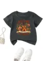 Détail de t-shirt gris pour enfant avec imprimé graphique de violon et de musique. - 90cm / Hauts / Gris foncé