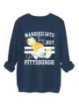 Women casual long sleeve graphic sweatshirt with cool skeleton print and crewneck design. - S / Tops / Navy Blue