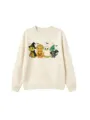 Cute Halloween dinosaur graphic detail on kids crewneck sweatshirt, soft cotton fabric. - Tops / 120cm / Sand