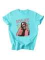 T-shirt graphique à manches courtes avec design de squelette amusant pour femmes. - S / Hauts / Bleu Eau Profonde