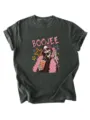Gros plan sur le t-shirt en coton noir délavé vintage avec graphique squelette rétro. - S / Hauts / Gris foncé