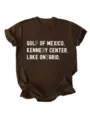 Dames bruin t-shirt met korte mouwen casual grafische letter print comfortabele top. - S / Tops / koffiekleur