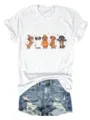 Donne simpatico Halloween bassotto grafico manica corta casual bianco cotone t-shirt top - Taglia S / Top / Bianco