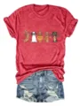Donna Maglietta Manica Corta Bassotto di Halloween Carina Top Grafici Pantaloncini Denim - Taglia S / Top / Rosso
