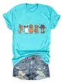 Maglietta manica corta Halloween Bassotto donna top grafico carino casual vestiti - Taglia S / Top / Ciano