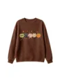 Cute autumn pumpkin graphic crewneck sweatshirt for kids, comfortable long sleeve brown top. - 110cm / Tops / Coffee